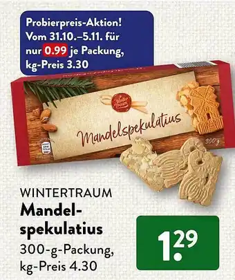 Aldi Süd Wintertraum mandelspekulatius Angebot