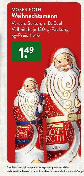 Aldi Süd Moser roth weihnachtsmann Angebot