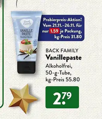 Aldi Süd Back family vanillepaste Angebot