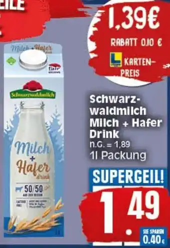 Elli Markt Schwarzwaldmilch Milch+Hafer Drink 1 L Packung Angebot