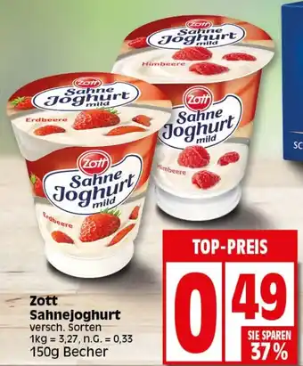 Elli Markt Zott Sahnejoghurt 150g Becher Angebot