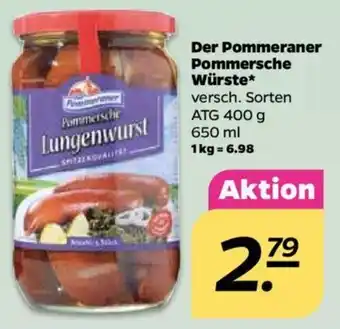 NETTO Der Pommeraner Pommersche Würste 650ml Angebot