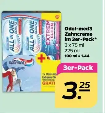 NETTO Odol med 3 Zahncreme im 3er Pack 3x75 ml Tube Angebot