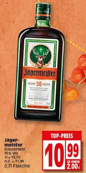 Elli Markt Jägermeister Kräuterlikör 0,7 L Flasche Angebot