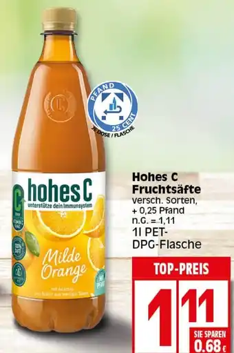 Elli Markt Hohes C Fruchtsäfte 1 L PET-DPG Flasche Angebot