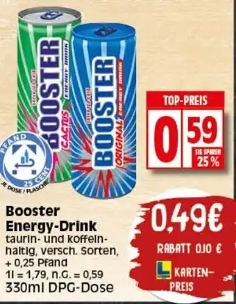 Elli Markt Booster Energy Drink 330 ml DPG Dose Angebot