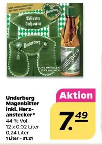 NETTO Underberg Magenbitter inkl. Herzanstecker 12x0,02L Angebot