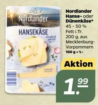 NETTO Nordlander Hanse oder Dünenkäse 200g Angebot