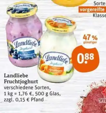 tegut Landliebe Fruchtjogurt 500g Glas Angebot