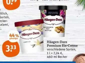 tegut Häagen Dazs Premium Eis Creme 460 ml Becher Angebot