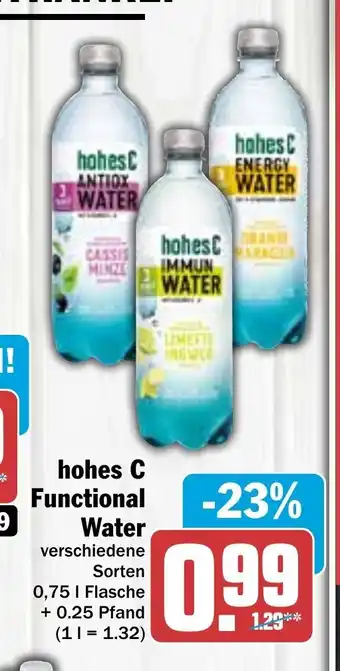 Hit Hohes C Functional Water 750ml Angebot