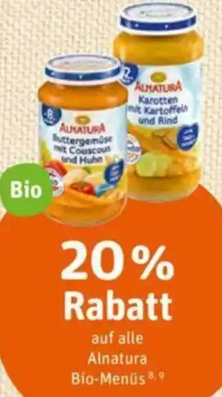 tegut Alnatura Bio Menüs Angebot