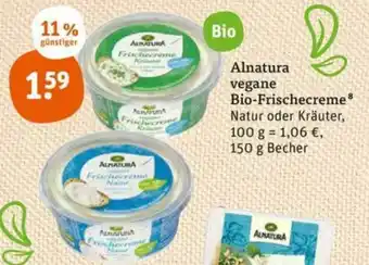 tegut Alnatura vegane Bio Frischecreme 150g Becher Angebot