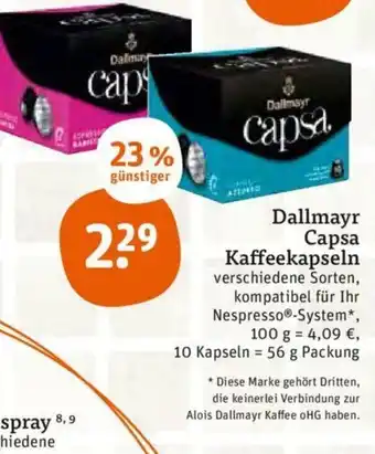 tegut Dallmayr Capsa Kaffeekapseln 56g Angebot