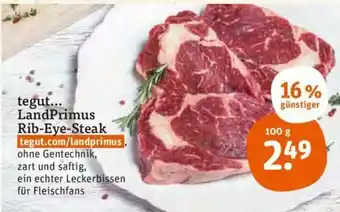 tegut Tegut LandPrimus Rib Eye Steak 100g Angebot