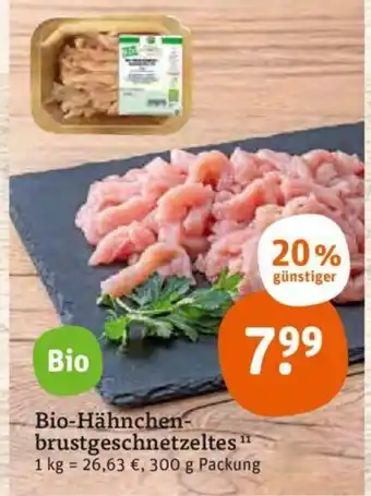 tegut Bio Hähnchenbrustgeschnetzeltes 300g Angebot