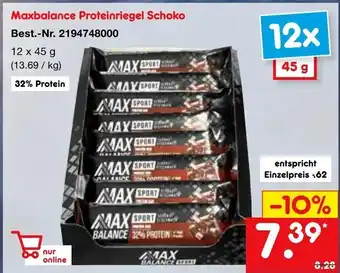 Netto Marken-Discount Maxbalance Proteinriegel Schoko 12x45g Angebot