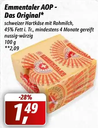 Simmel Emmentaler AOP Das Original 100 g Angebot