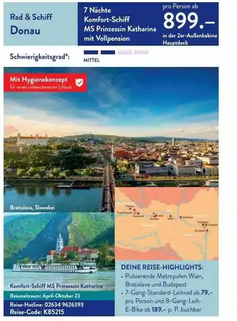 ALDI Nord Reisen Red & schiff donau Angebot