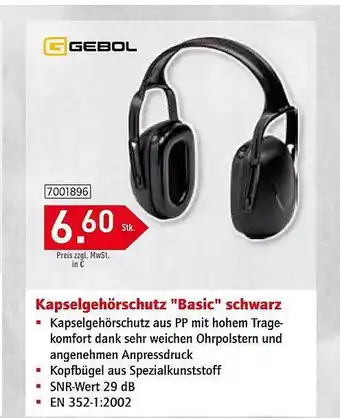 Bauking Gebol kapselgehörschutz Angebot