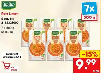 Netto Marken-Discount Bio Bio Rote Linsen 7x500g Angebot