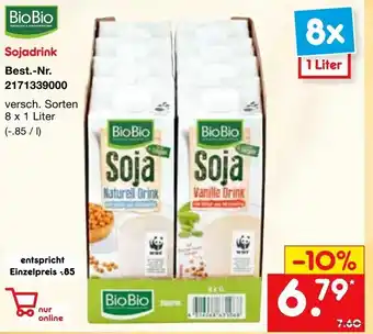 Netto Marken-Discount Bio Bio Sojadrink 8x1L Angebot