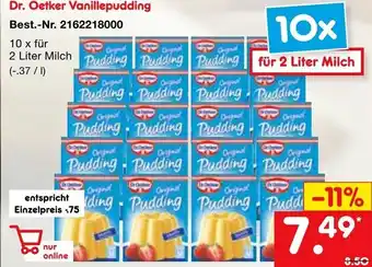 Netto Marken-Discount Dr. Oetker Vanillepudding 10x2L Angebot