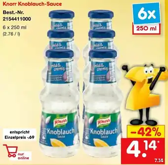 Netto Marken-Discount Knorr Knoblauch-Sauce 6x250ml Angebot