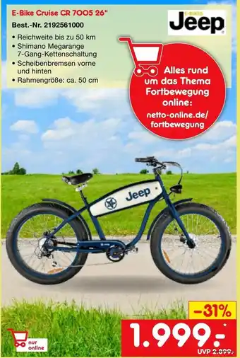 Netto Marken-Discount E-Bikes Jeep E-Bike Cruise CR 7005 26" Angebot