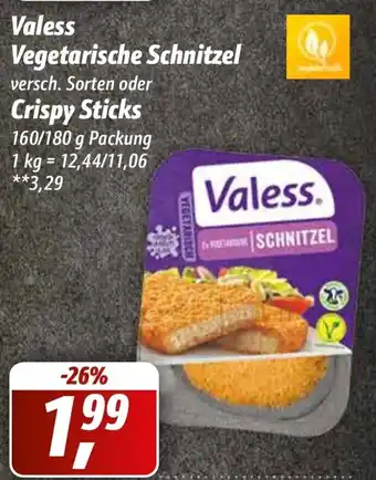 Simmel Valess Vegetarische Schnitzel oder Crispy Sticks 160/180 g Packung Angebot