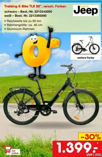 Netto Marken-Discount E-Bike Jeep Trekking-E-Bike TLR 28", versch. Farben Angebot