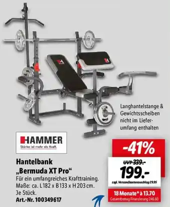 Lidl Hammer Hantelbank ,,Bermuda XT Pro" Angebot