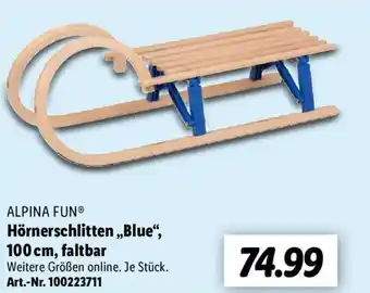 Lidl Alpina Fun Hörnerschlitten ,,Blue" 100 cm, faltbar Angebot