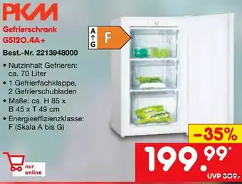 Netto Marken-Discount PKM Gefrierschrank GS120.4A+ Angebot