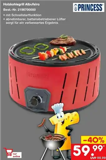 Netto Marken-Discount Princess Holzkohlegrill Albufeira Angebot
