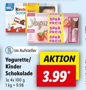 Lidl Yogurette/ kinder schokolade Angebot