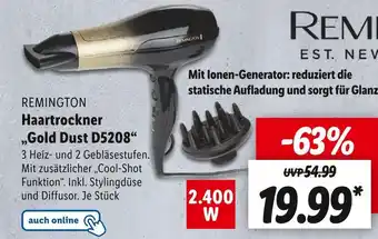 Lidl Remington haartrockner „gold dust d5208“ Angebot