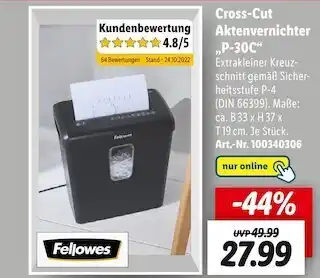 Lidl Fellowes cross-cut aktenvernichter Angebot