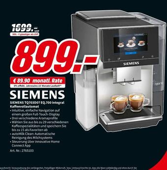 MediaMarkt Siemens kaffeevollautomat Angebot