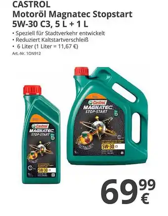 A.T.U. Castrol motoröl magnatec stopstart 5w-30 c3, 5 l + 1 l Angebot