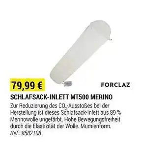 Decathlon Forclaz schlafsack-inlett mt500 merino Angebot