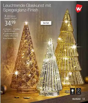 Weltbild Led-tannen „sparkle“, 3er-set Angebot