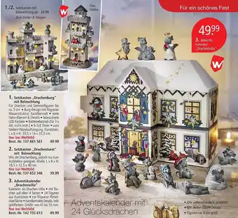 Weltbild Setzkasten „drachenburg“ mit beleuchtung, setzkasten „drachenturm“ mit beleuchtung, adventskalender „drachenvilla“ Angebot