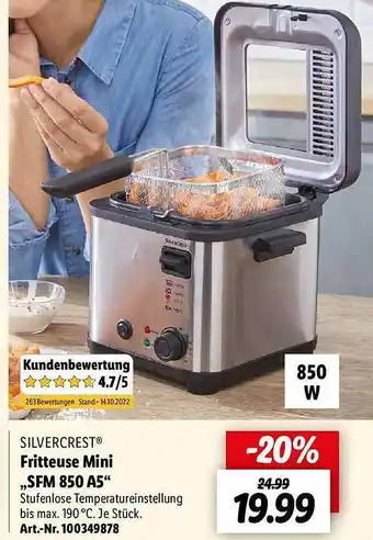 Lidl Silvercrest fritteuse mit „sfm 850 a5“ Angebot