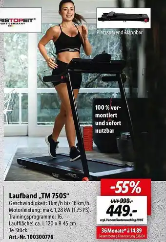 Lidl Christopeit laufband „tm 750s“ Angebot