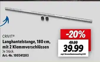 Lidl Crivit langhantelstange mit 2 klemmverschlüssen Angebot