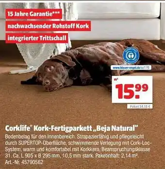 Hagebau Corklife kork-fertigparkett „beja natural“ Angebot