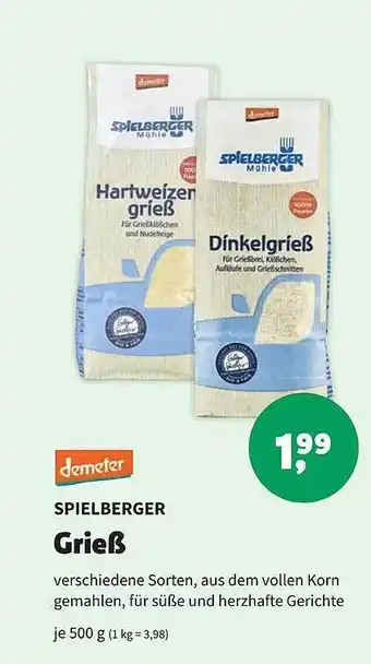 Erdi Biomarkt Demeter spielberger grieß Angebot