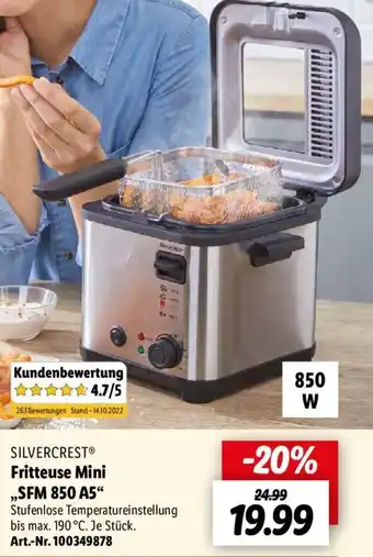 Lidl Silvercrest Fritteuse Mini ,,SFM 850 A5" Angebot