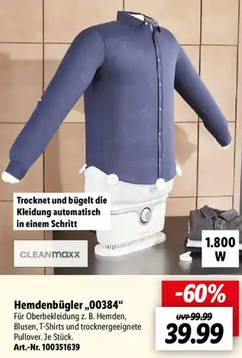 Lidl Cleanmaxx Hemdenbügler ,,00384" Angebot